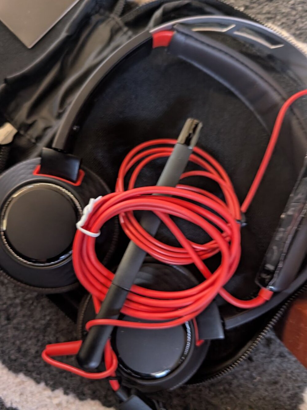 POLY C5200 Black Red USB Wired Stereo Headset With Mic & Carry Case